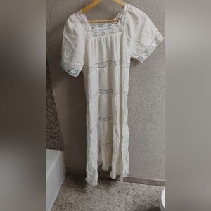 Vintage 1970s Cole Of California Lace Square Neckline Boho Maxi Dress